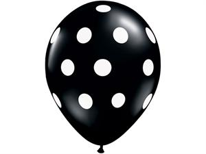 Polka Dot Party Balloons-Black 25/pk Polka Dot Party Balloons-Black 25/pk
