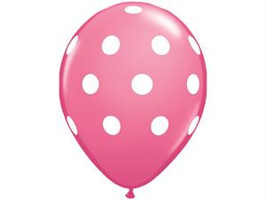 Polka Dot Party Balloons-Pink 25/pk Polka Dot Party Balloons-Pink 25/pk