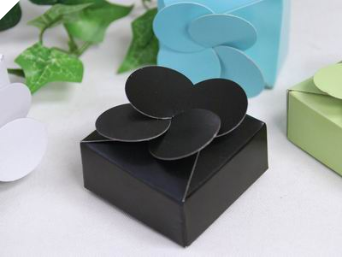 Petal Top Favour Box Black - 50pc Petal Top Favour Box Black - 50pc
