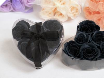 Heart Rose Soap Petals-Black Heart Rose Soap Petals-Black