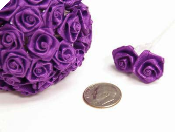 Ribbon Roses-Purple.144/pk Ribbon Roses-Purple.144/pk