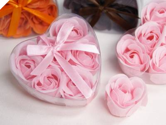 Heart Rose Soap Petals-Pink Heart Rose Soap Petals-Pink
